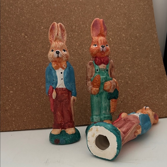 Colorful Rabbit Figurines Trio - Picture 2 of 3